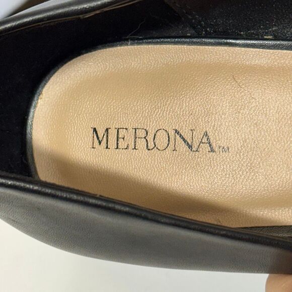 Merona Faux Leather Pointed-Toe-Pumps Black | Women Size 11 - Picture 6 of 14